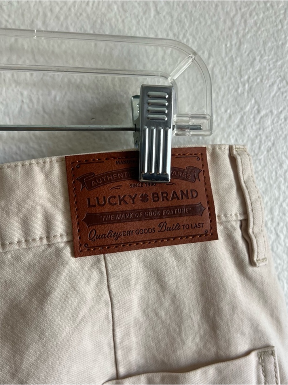 Lucky Brand Men's 287 Loose Carpenter Cargo Pants Cream Shoelace 32/30 NWT - Picture 9 of 16